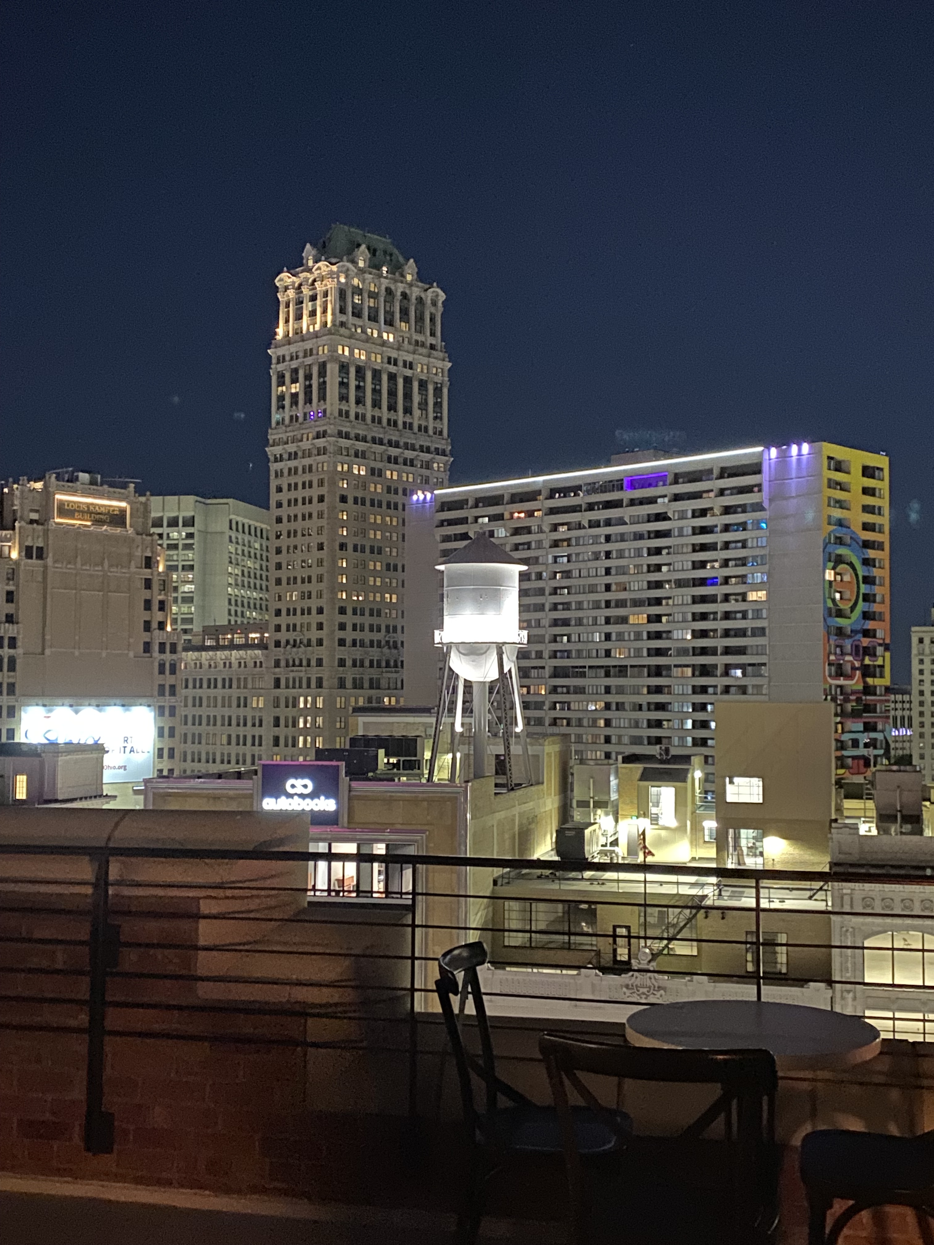 Downtown Detroit at night